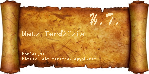Watz Terézia névjegykártya